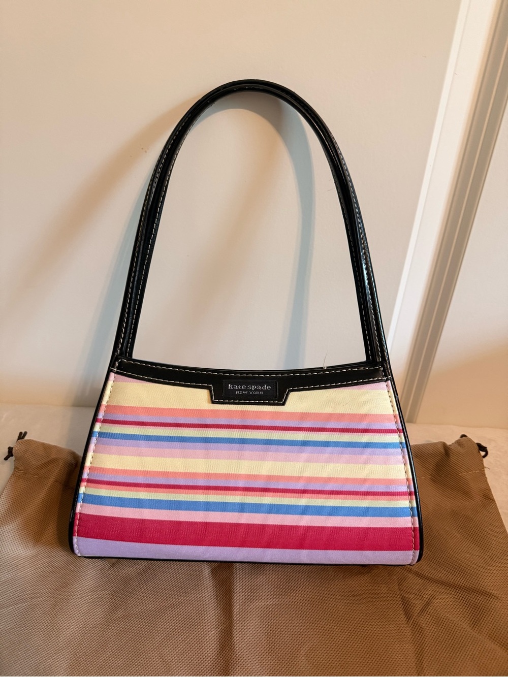 Kate Spade Striped Shoulder Bag in Pink, Red, Blue and Yellow